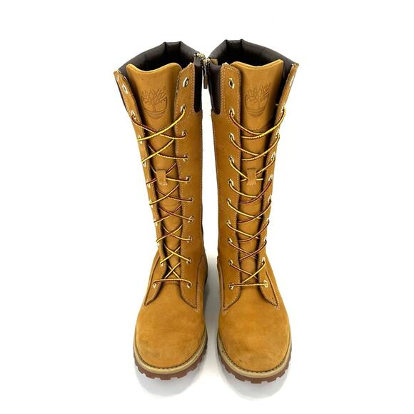 Timberland Asphalt Trail Girls Yellow Lace-Up Tall Boot Sz 5 Leather Waterproof - Picture 12 of 13